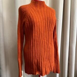 Orange 100% lambs wool knit sweater